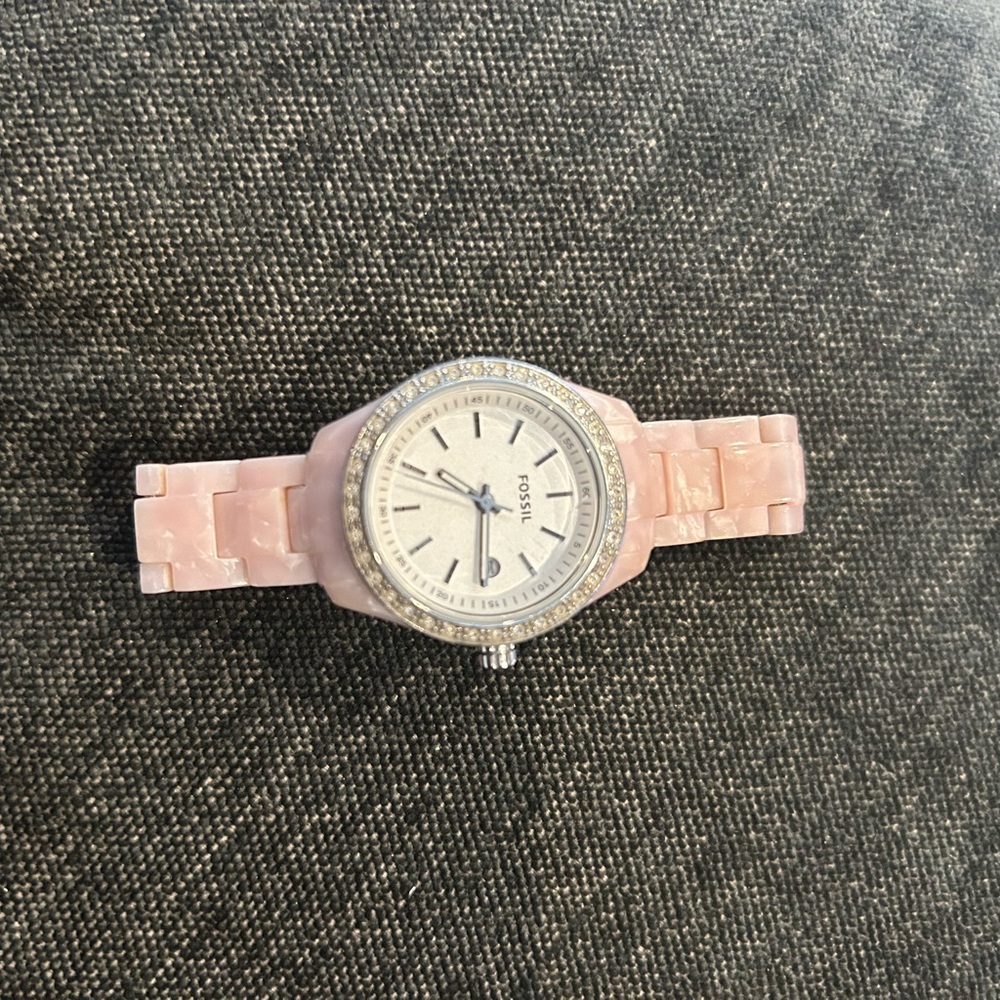 Pink fossil watch